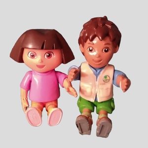 **SOLD**Dora The Explorer 3.5" 2002 Action Figure & Diego 4" 2003 Action Figure